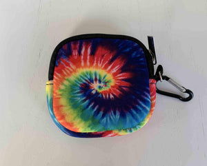 Rainbow Tie Dye Mask Sack - Zippered Case with carabiner clip