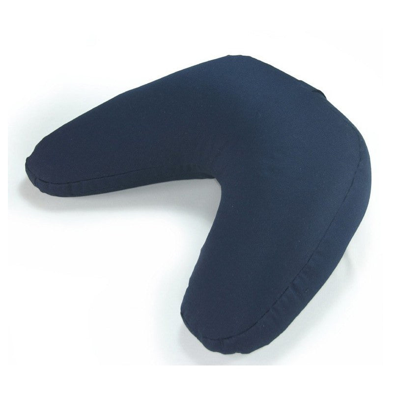 blue v shaped meditation cushion