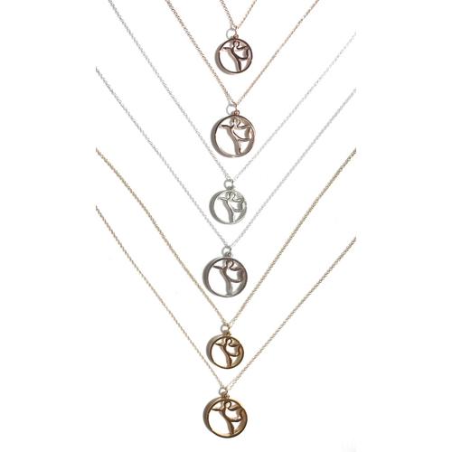 Torch Yoga Necklace - Dancer Pose Pendant (Rose Gold)
