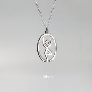 Sterling Silver Yoga Necklace - Tree Pose Pendant