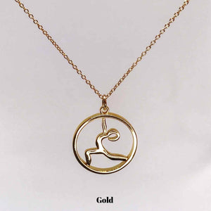 Gold Warrior I Yoga Necklace and Pendant