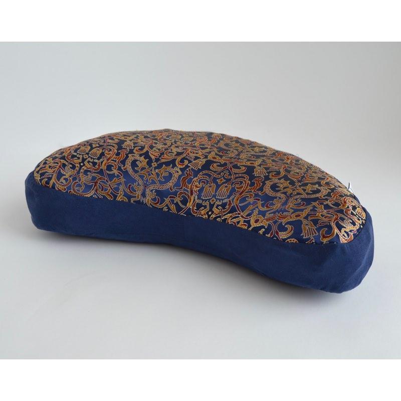 frequencyRiser Blue Brocade Crescent Meditation Cushion